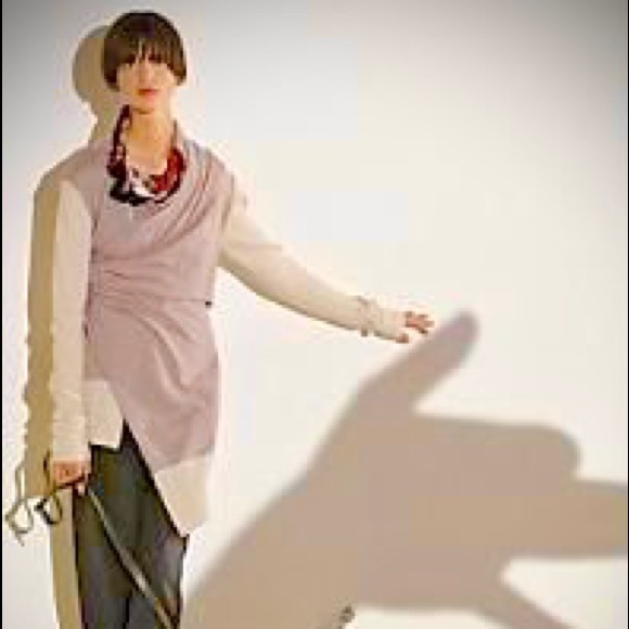 Anthro Gro Abrahamsson Wool Blend Colorblock Wrap Drape Cowl Cardigan Sweater - Picture 3 of 10